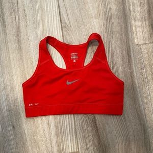 Red Nike sports bra